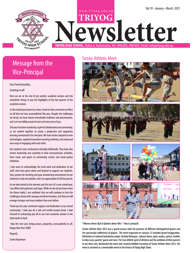 Triyog Newsletter January-March 2023 